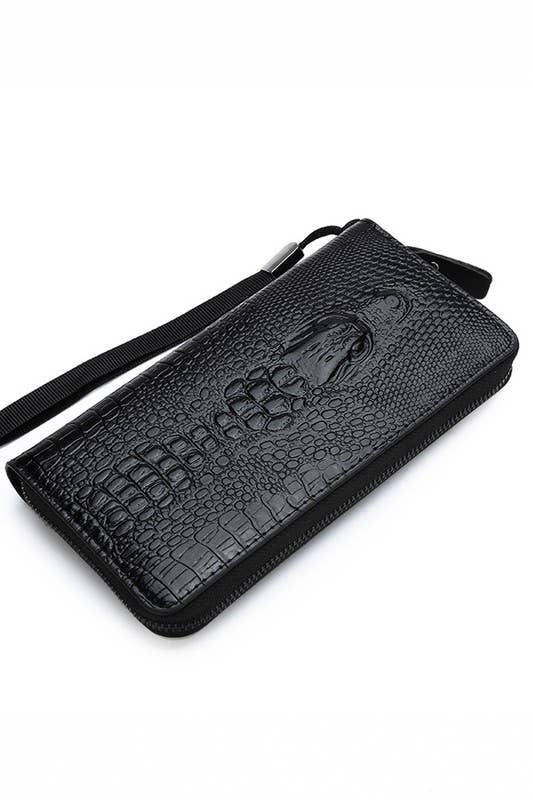 TEXTURE CROCODILE PATTERN LONG WALLET_CUAB0064