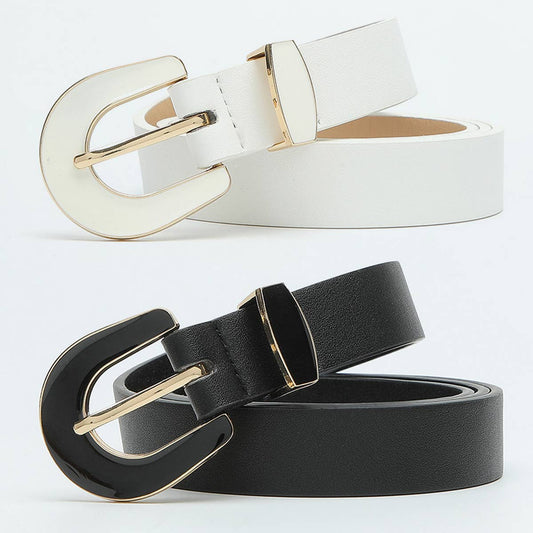 WOMEN NEW FASHION SOLID COLOR PIN BUCKLE BELT_CWABE0360