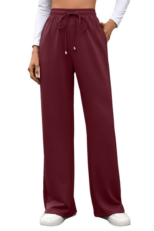 CWBLP01089_DRAWSTRING CASUAL LOOSE STRAIGHT-LEG TROUSERS