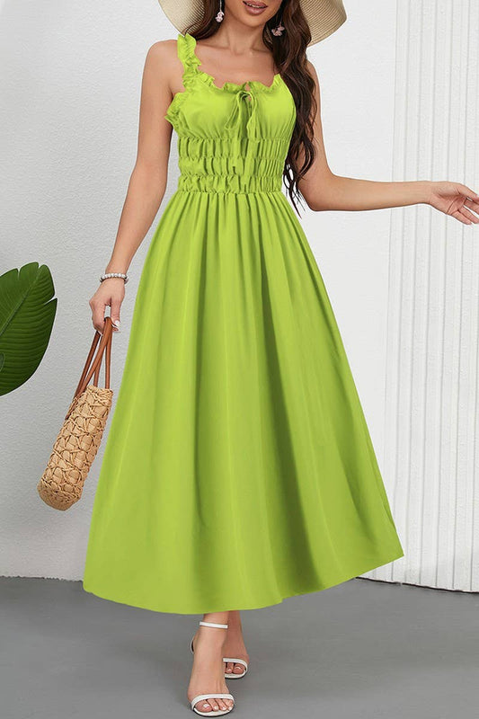 CWDMD6206_CASUAL SOLID COLOR WAIST TIE CAMI MAXI DRESS