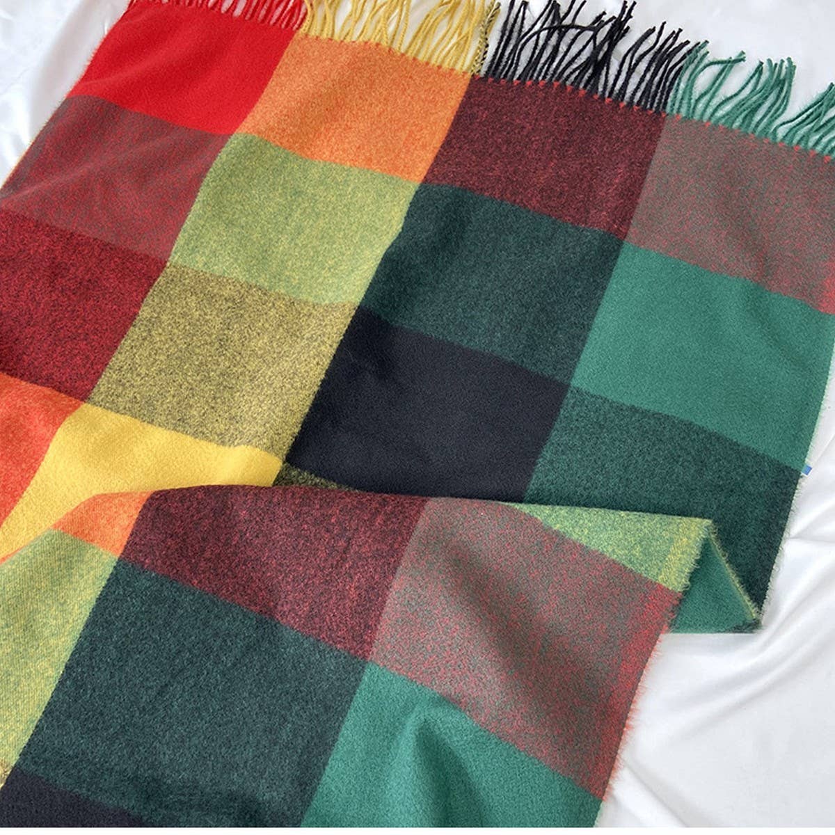 Warm Plaid Scarf Shawl for Women--Soft Winter Wrap