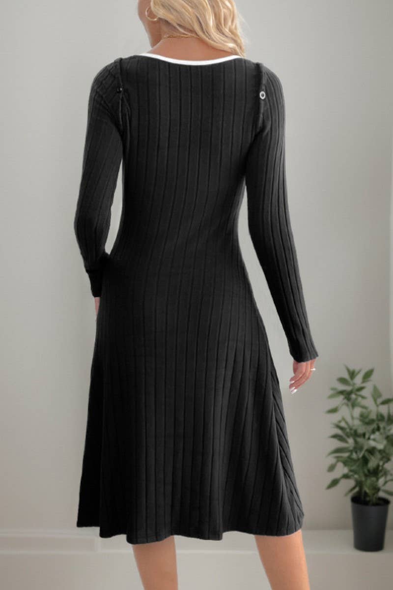 CWDMD4816_CASUAL SUSPENDER TWO-PIECE SLIT DRESS