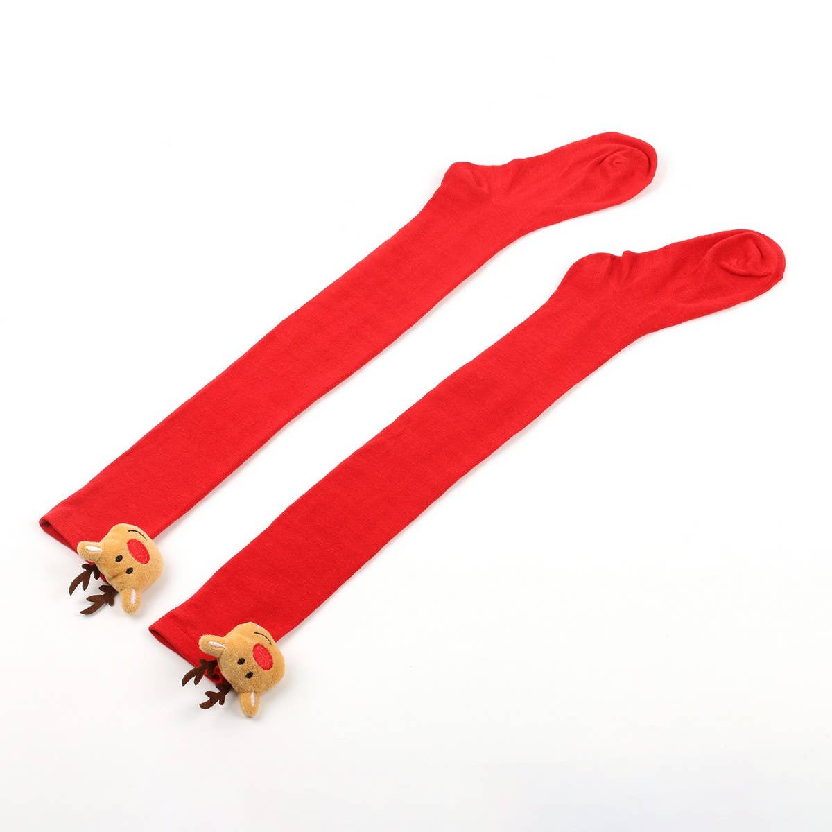 CWMS0806_Christmas Over The Knee Socks Elk Stripes