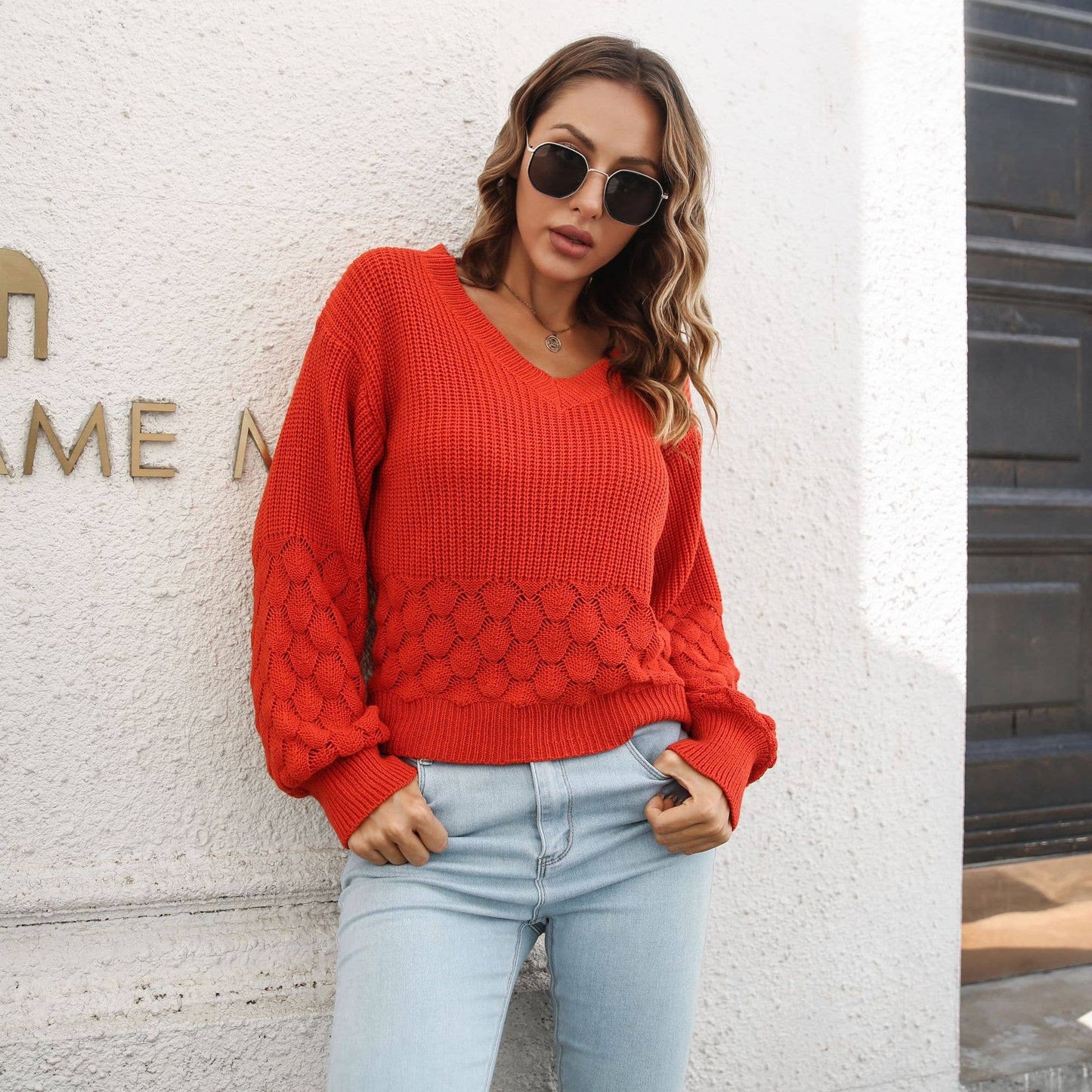 THREE-DIMENSIONAL FEATHER SWEATER KNITWEAR