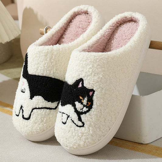 CUTE CARTOON KITTEN WINTER WARM COTTON SLIPPERS