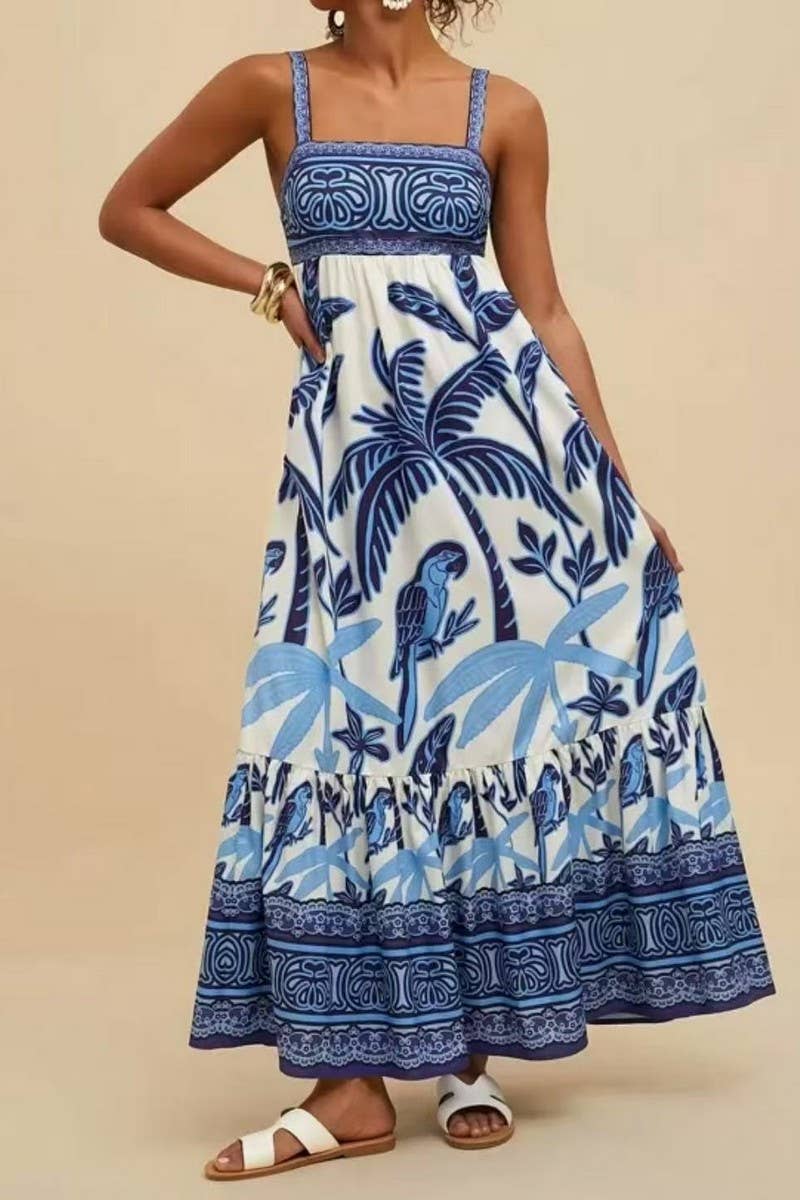 CWDMD5835_BOHO FLORAL STRAPPY CASUAL VACATION DRESS
