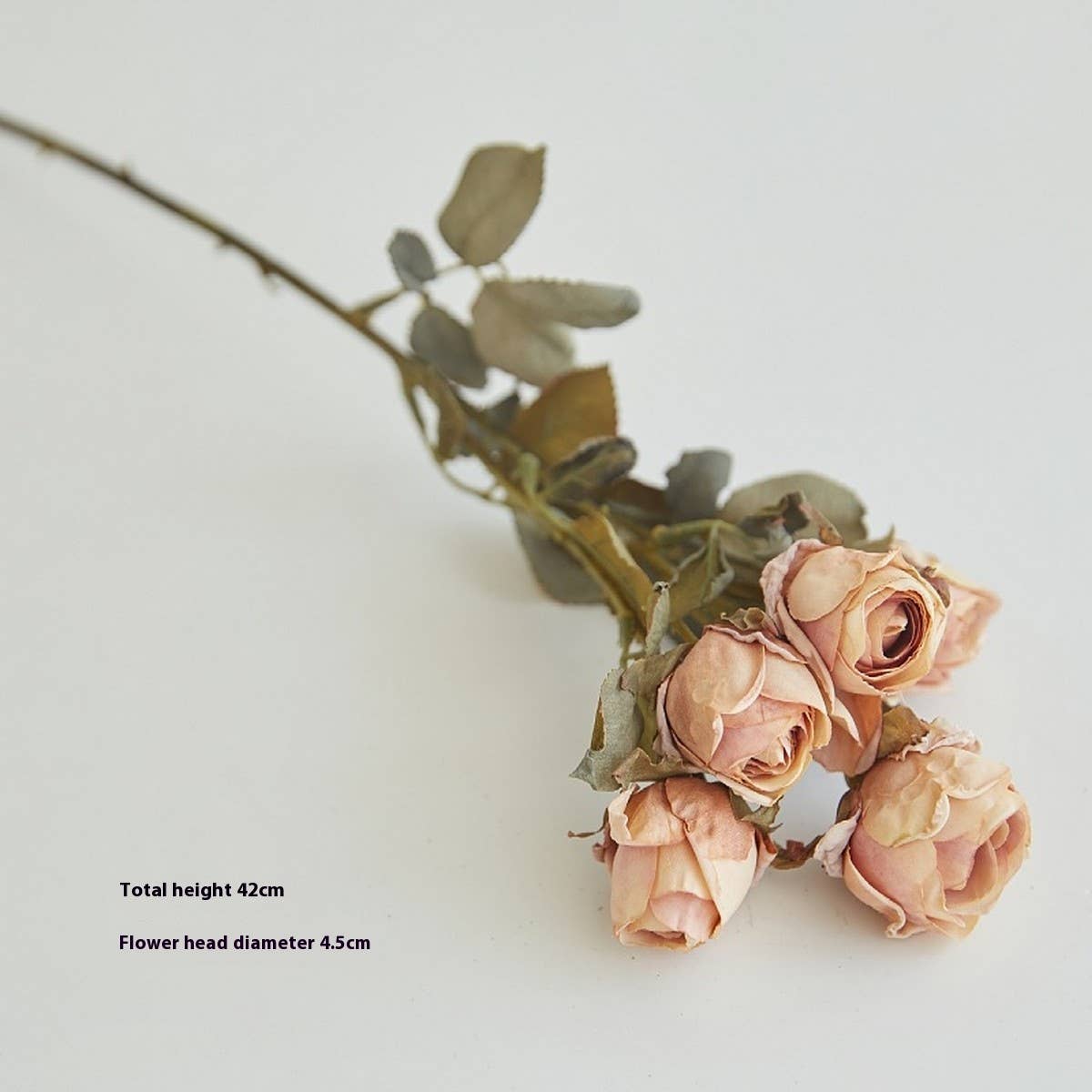 Faux 5-Head Withered Rose with Burnt Edge Look