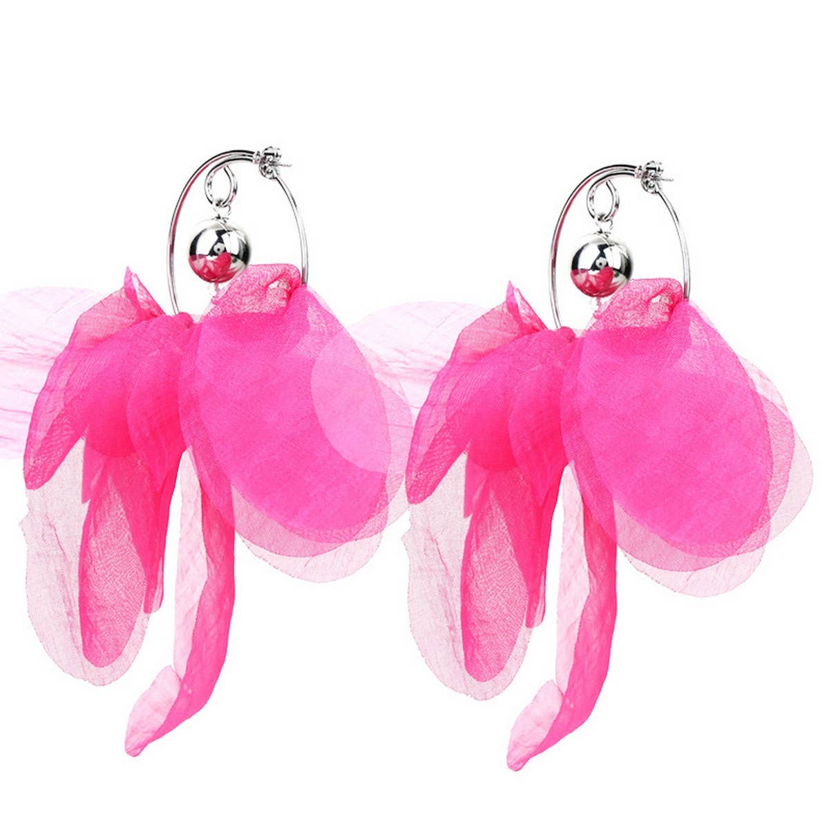 Bold Solid Fabric Hoop Earrings  Original Handmade_CWMM6278