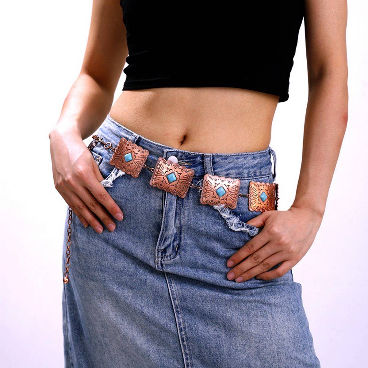 VINTAGE WOMEN'S WESTERN COWBOY WAIST CHAIN_CWABE0619