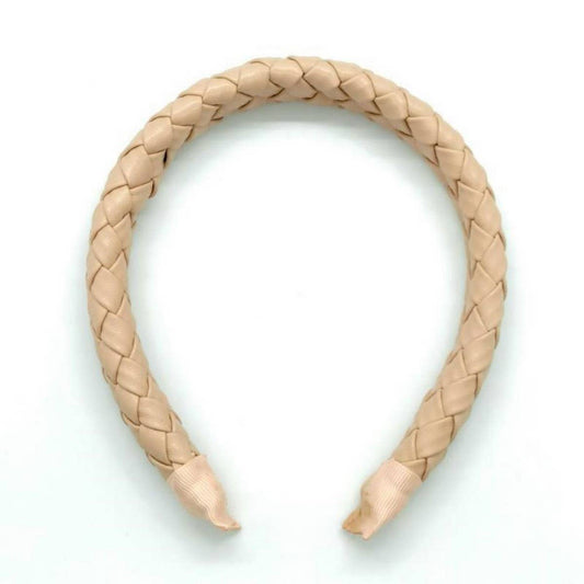 Elegant Solid PU Woven Diamond Headband