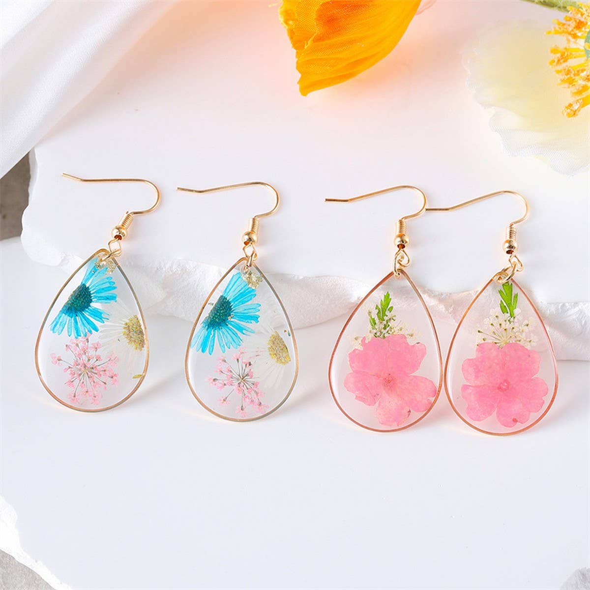 FASHIONABLE FLOWER PASTORAL STYLE EARRINGS