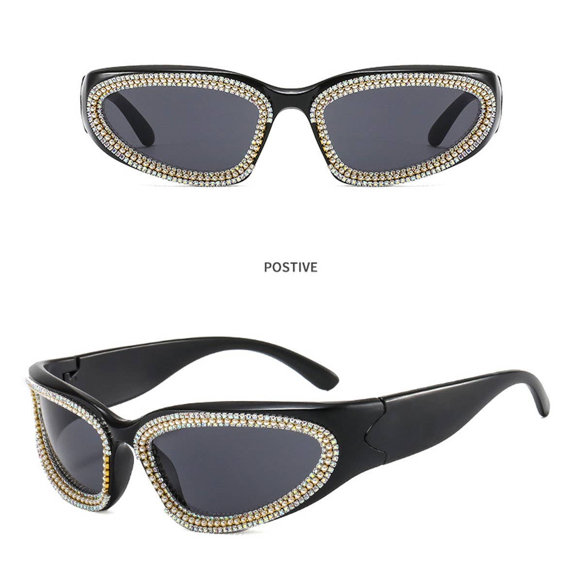 SPORTS STYLEPUNK CATEYE DIAMOND SUNGLASSES GOGGLES_CWASG0873