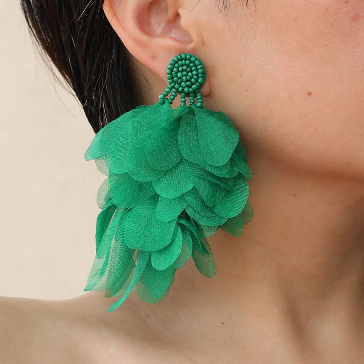 Handmade Fabric Tassel Earrings Bold Statement