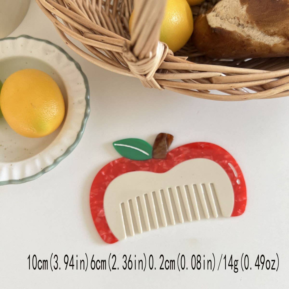 CWAHA07730_CUTE FRUIT ICE CREAM BURGER ACETATE HAIR COMB