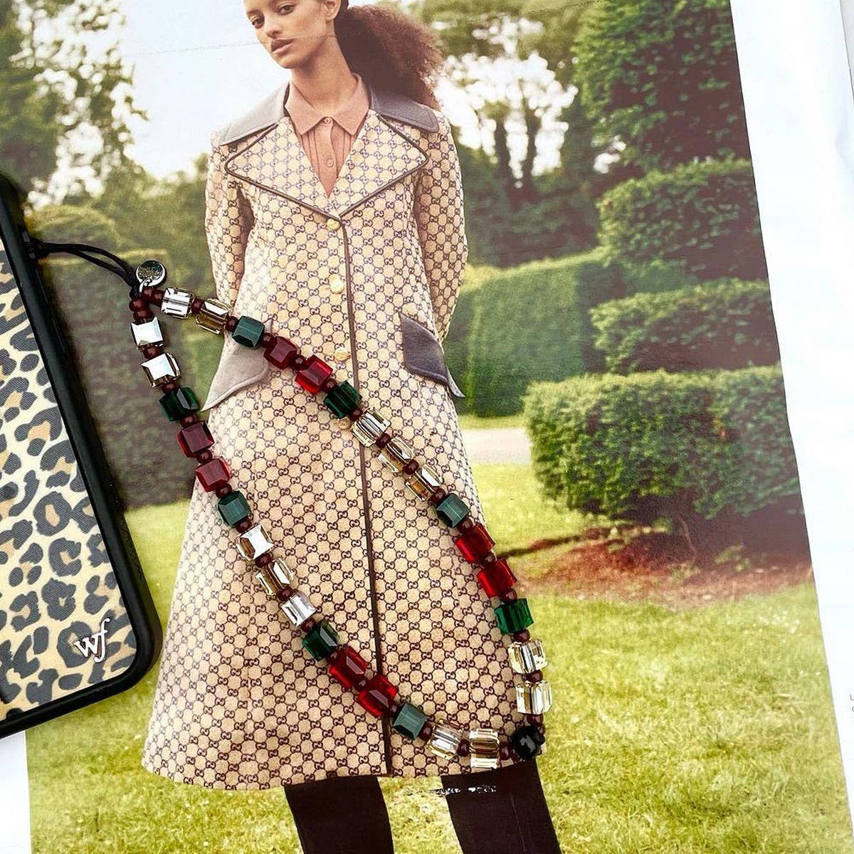 CWMM8721_BOHEMIAN LOOP COLORFUL SQUARE MOBILE PHONE CHAIN