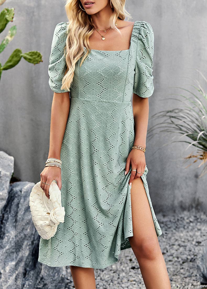 KNITTED PLEATED BREATHABLE DRESS