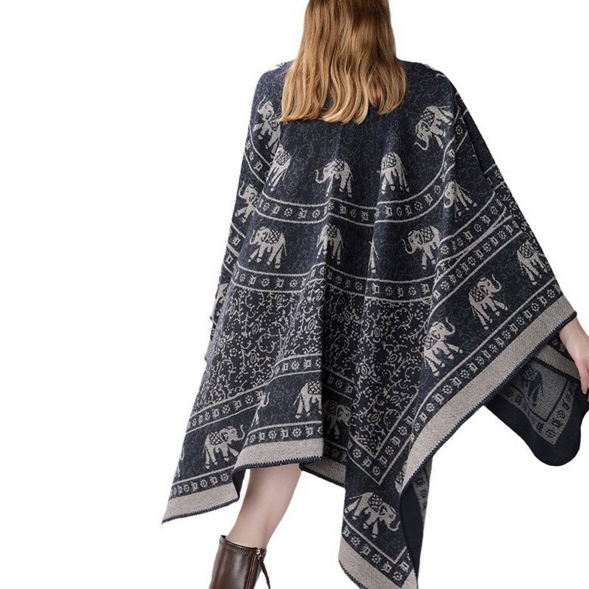 NEW FASHION RETRO ELEPHANT PATTERN SHAWL WOMEN