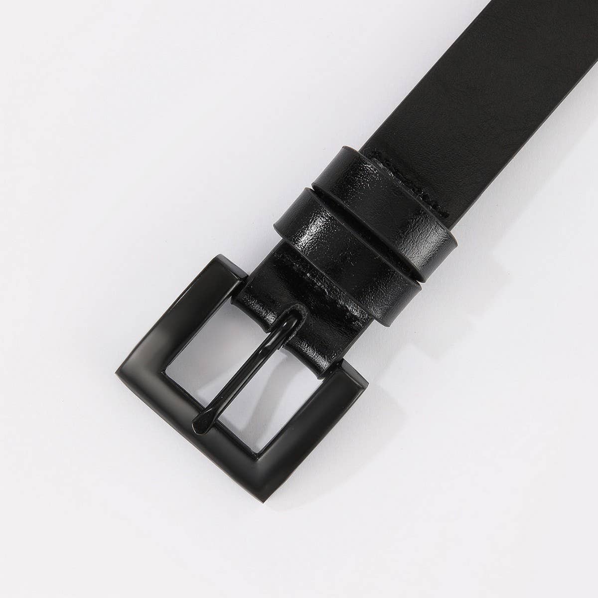 Minimalist Unisex Black Solid Zinc Alloy Belt_CWABE1238