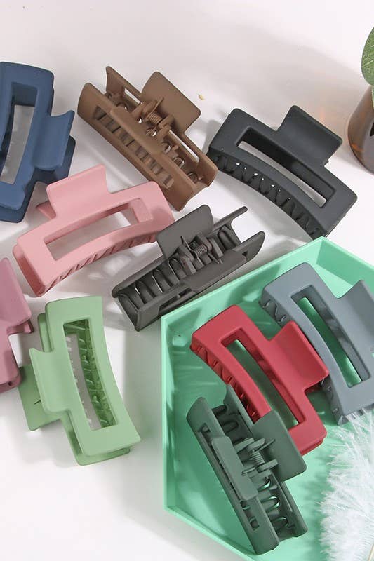 3.35" Minimalist Rectangle Hair Claw Clip_CWAHA0088