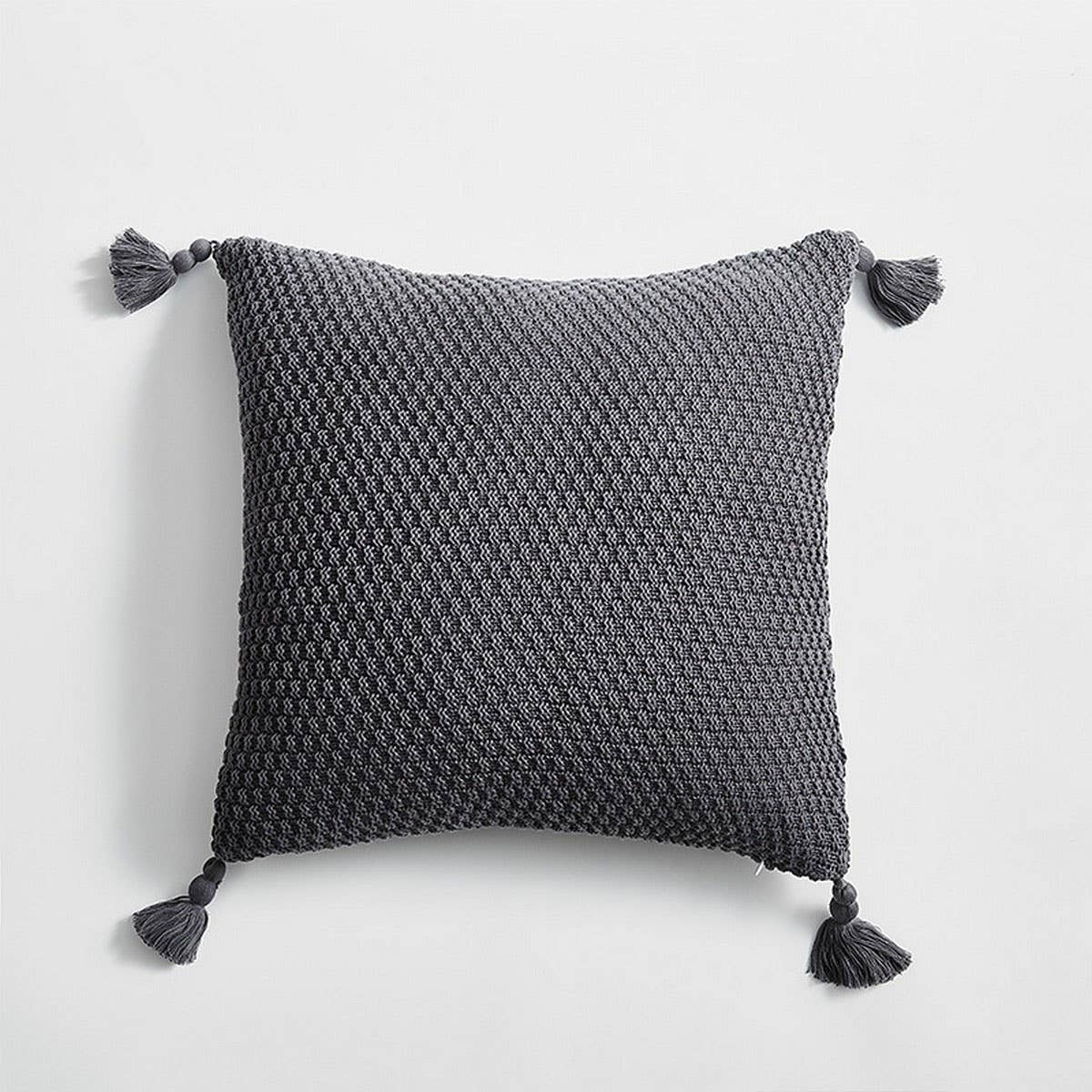 SIMPLE HANDMADE FOUR-CORNER TASSEL THROW PILLOW_CWMM2382