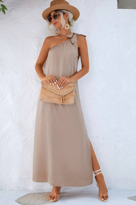 CWDTD0407_SPRING AND SUMMER NEW OFF-SHOULDER TIE DRESS