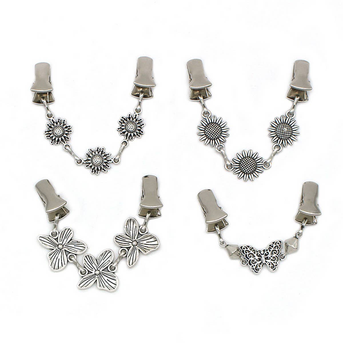 NEW FLOWER BUTTERFLY CARDIGAN SHAWL CLIP