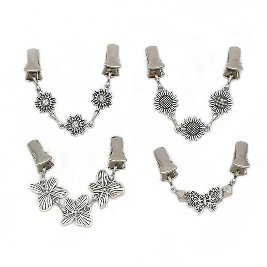 NEW FLOWER BUTTERFLY CARDIGAN SHAWL CLIP