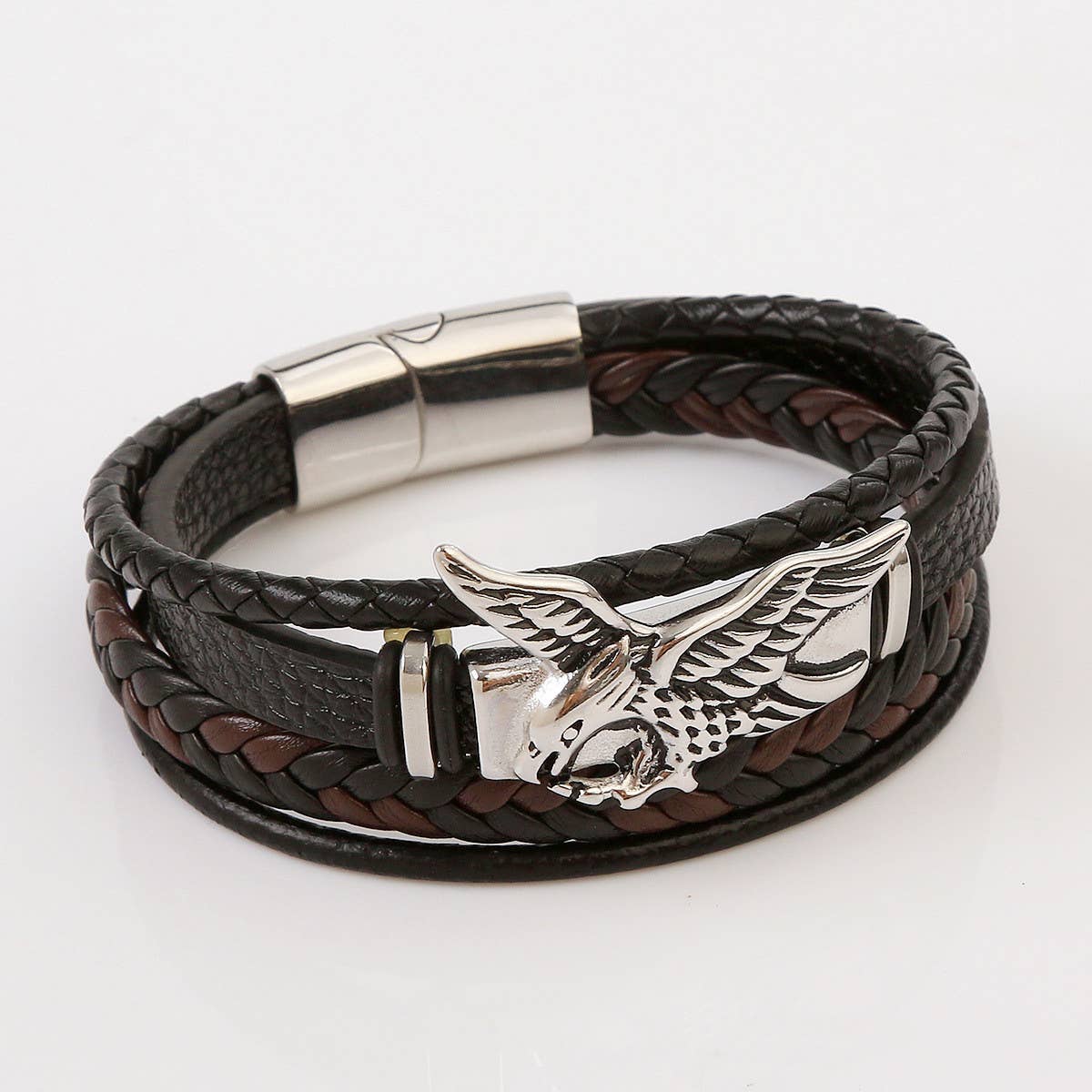 HANDWOVEN BRACELET STAINLESS STEEL MAGNET CLASP