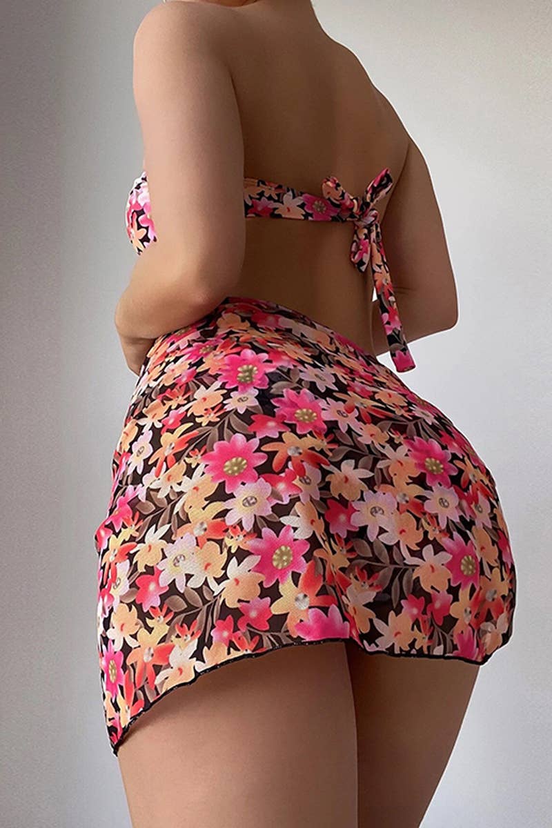 CWMW0796_METAL U-SHAPED THREE PIECE SWIMSUIT SET