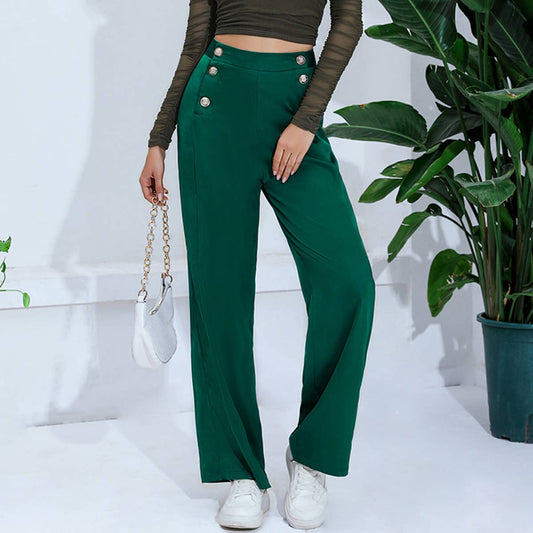 Fashion high-waisted wide-leg pants suit pants