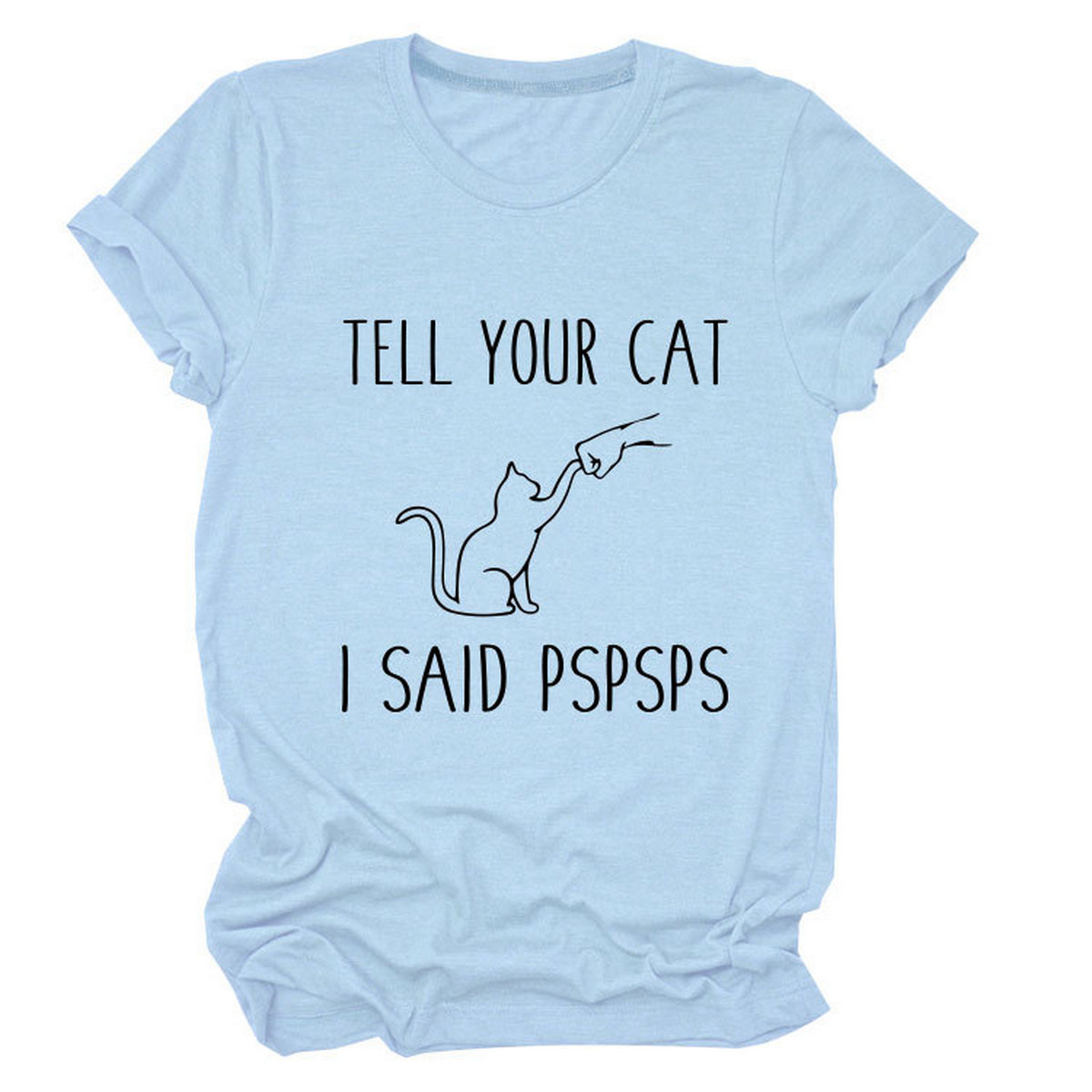 Casual Cat Print Tee ??Women??¢s Short Sleeve Top_CWTTS1519