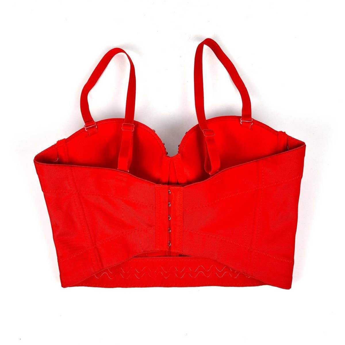 SHINY BEADED HANDMADE FISHBONE CORSET