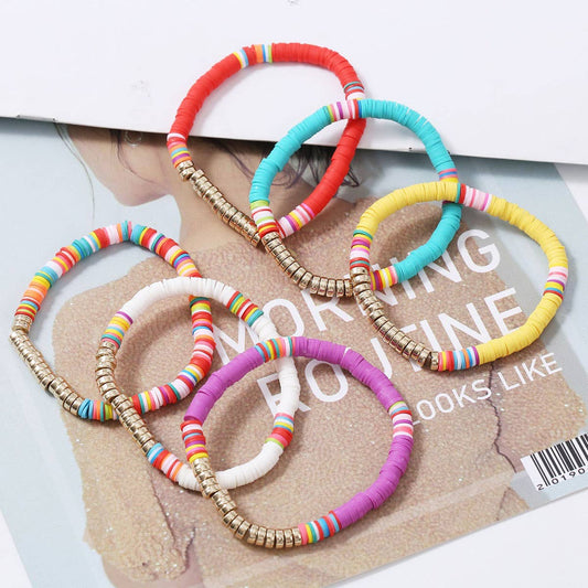 6PCS COLOR BLOCK BEADED BRACELET_CWAJE0440