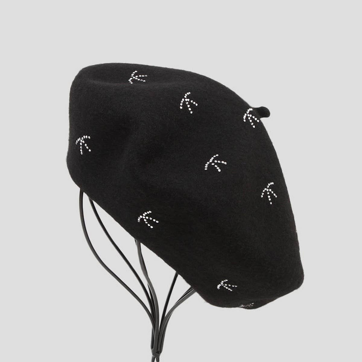 AUTUMN AND WINTER FASHION BOW HOT DIAMOND HAT_CWAH1933