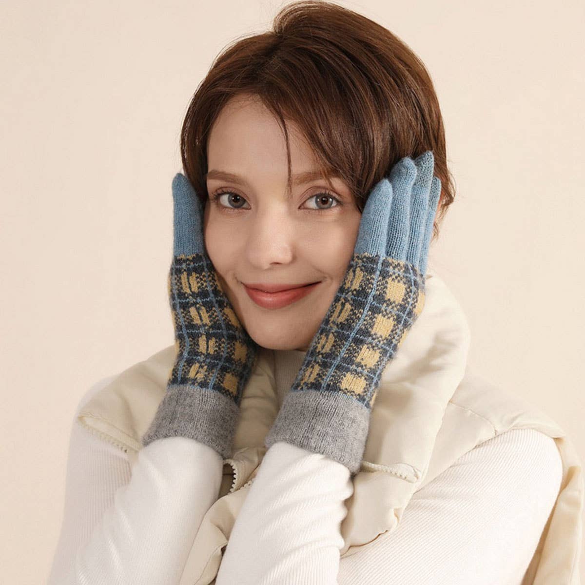 ADULT WOOL KNITTED WARM GLOVES FOR WOMEN IN WINTER_CWAG0387