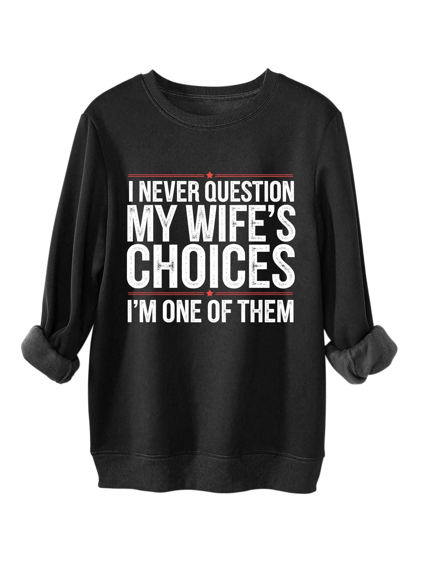 i never question printed thickened sweatshirt