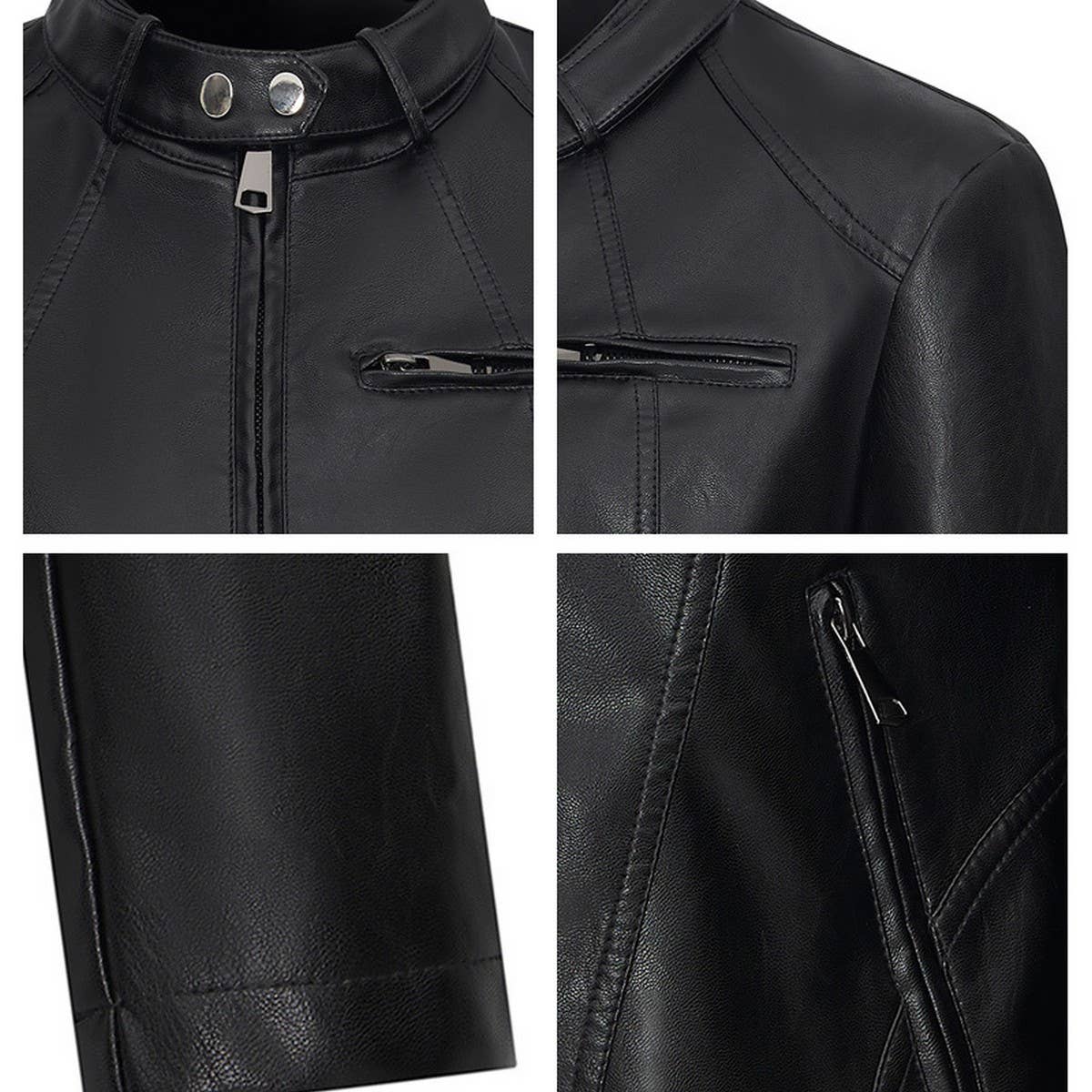 Slim Fit Washed PU Jacket ??Stylish Fall Workwear_CWMM9013