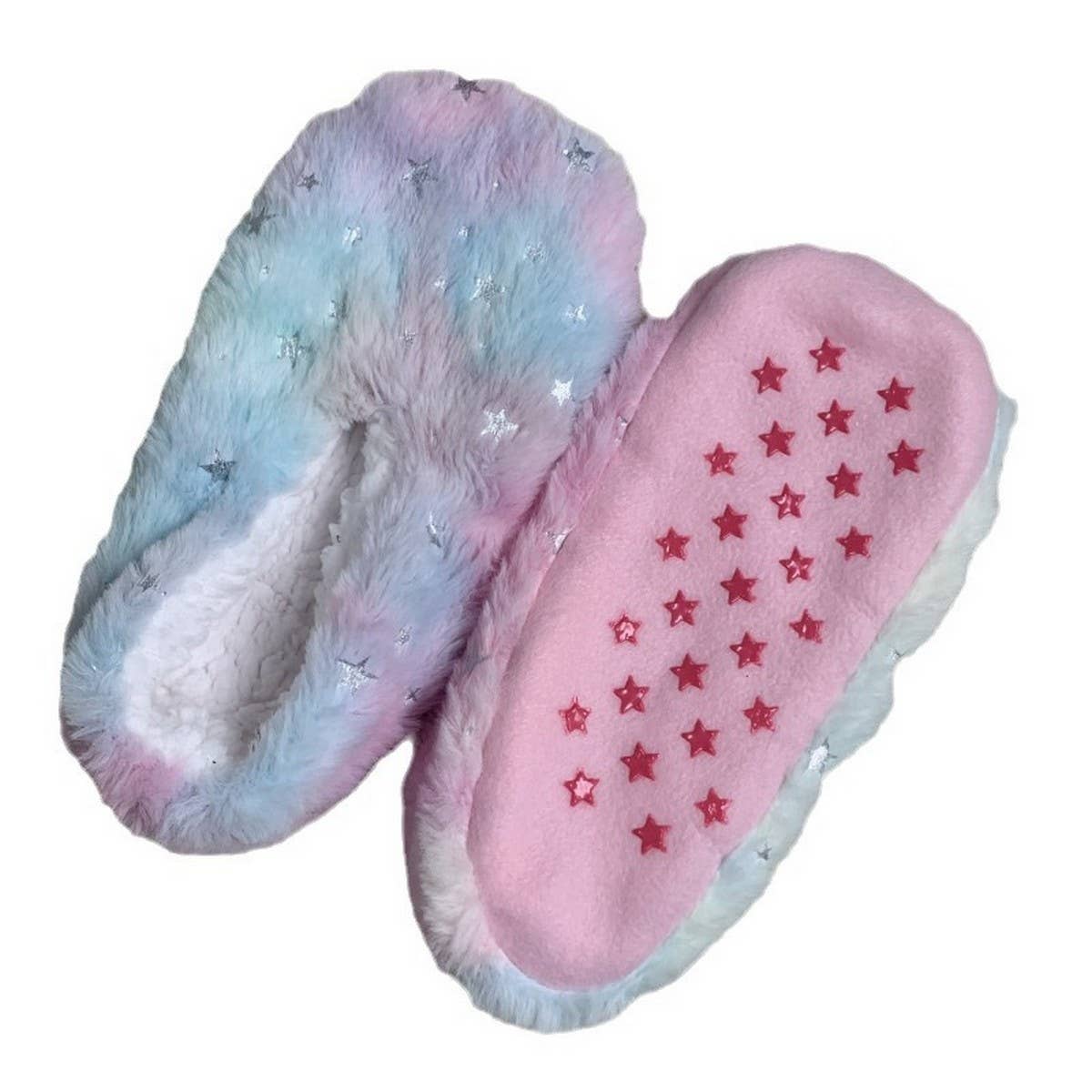 WARM TIE-DYE STAR INDOOR SOFT BOTTOM SOCK SLIPPERS