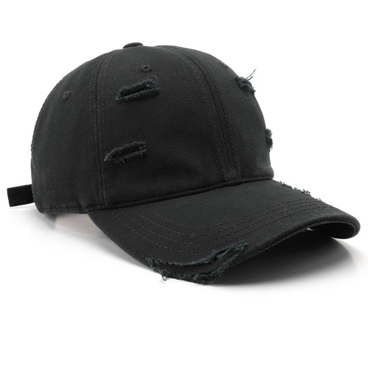 Vintage Washed Distressed Hole Baseball Cap_CWAH0908