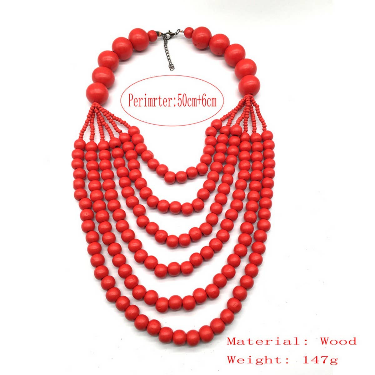 ETHNIC STYLE MULTI-LAYER WOODEN BEADS NECKLACE_CWMM4979