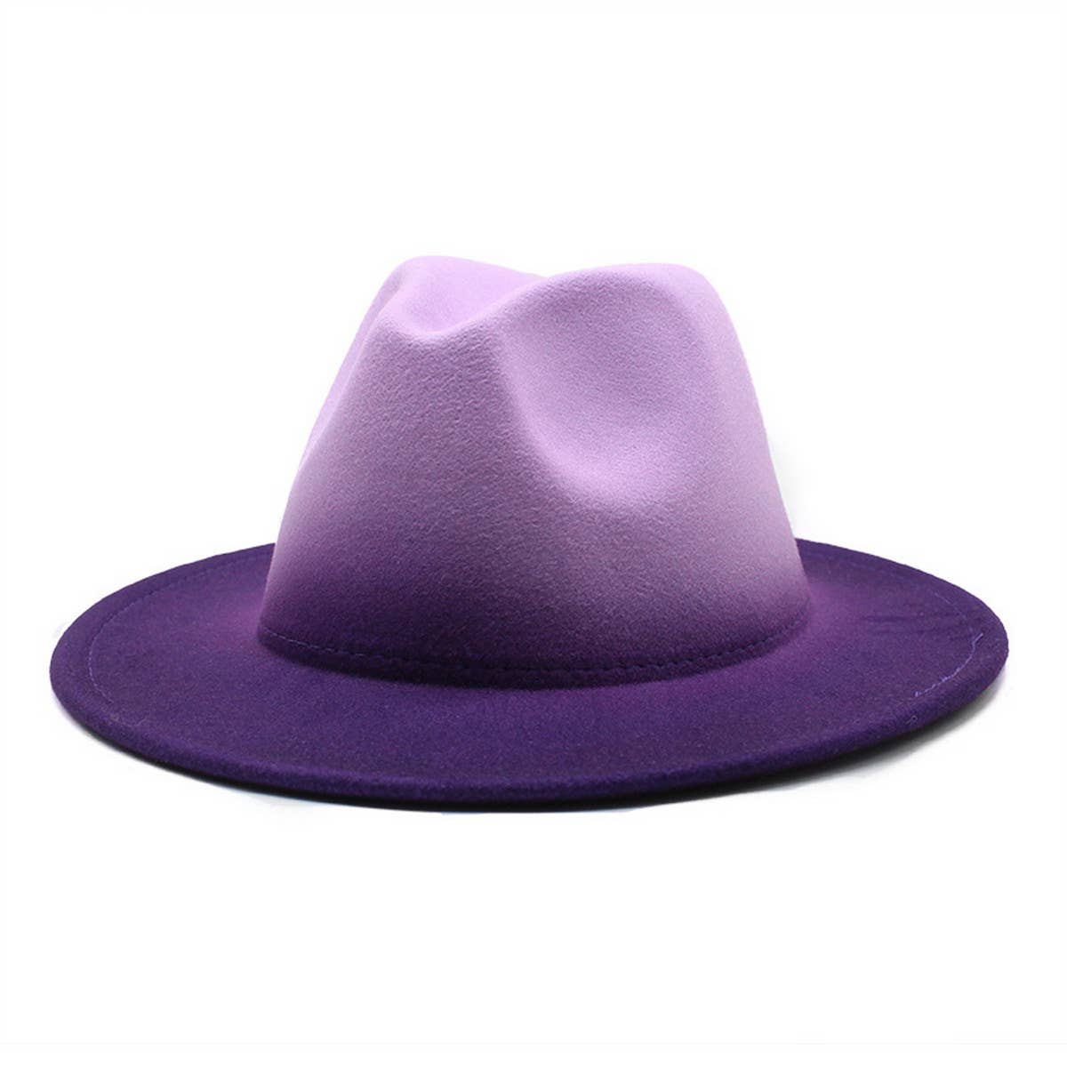WOMEN GRADIENT TWO-COLOR THICK WOOL FELT HAT_CWAH0816