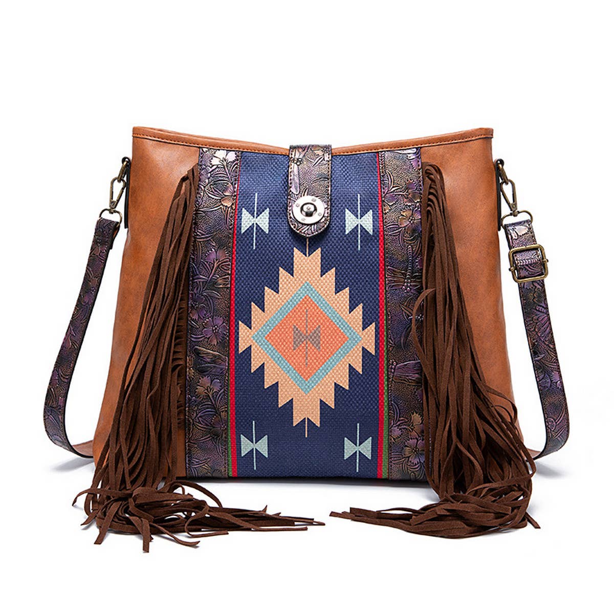 BOHEMIAN HAND-WOVEN FLOWING BEARD SHOULDER BAG_CWAB2579