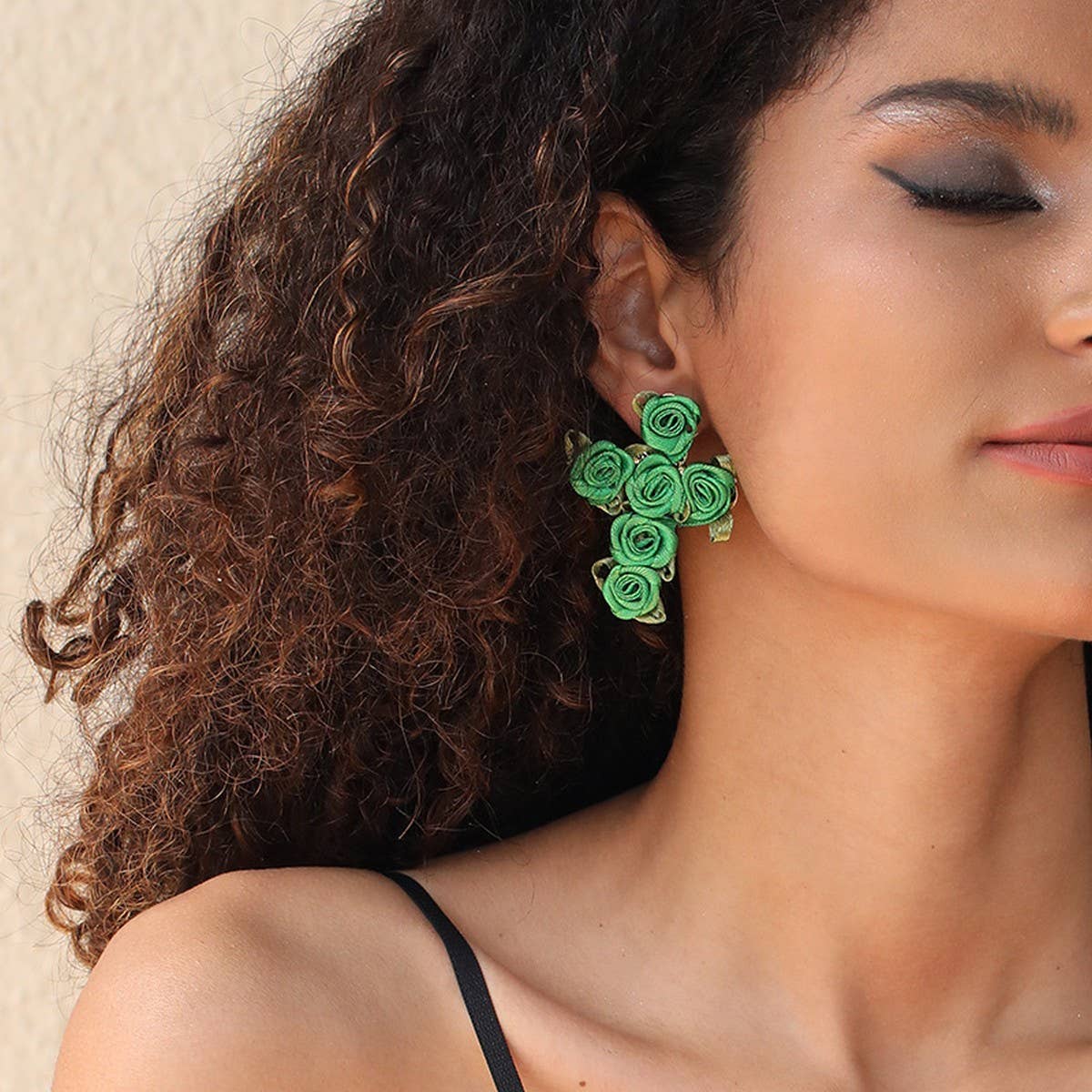 Handmade Fabric Flower Cross Earrings ? Chic Look