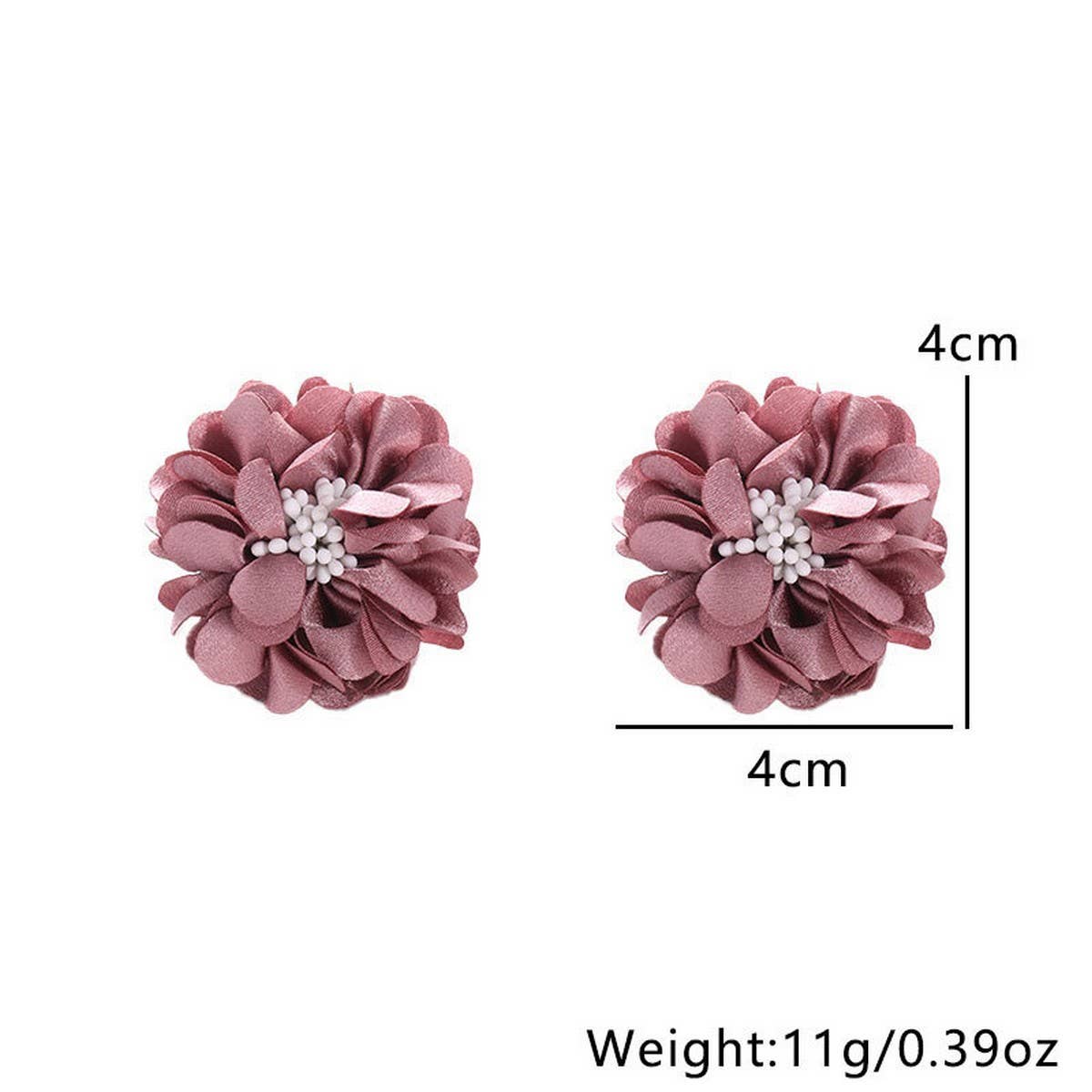 Handmade Fabric Flower Stud Earrings ? Minimalist