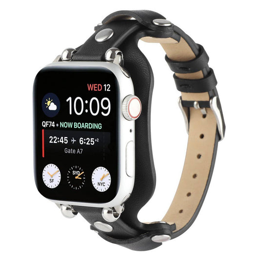 APPLE WATCH9-1 RIVET LEATHER STRAP_CWWW0044