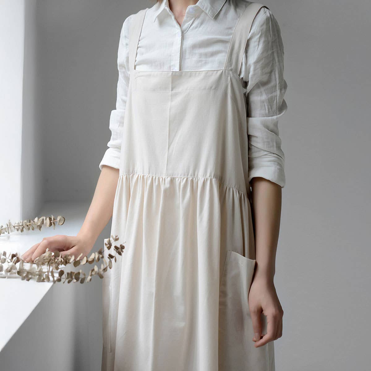 Kitchen florist work Linen Apron with pockets