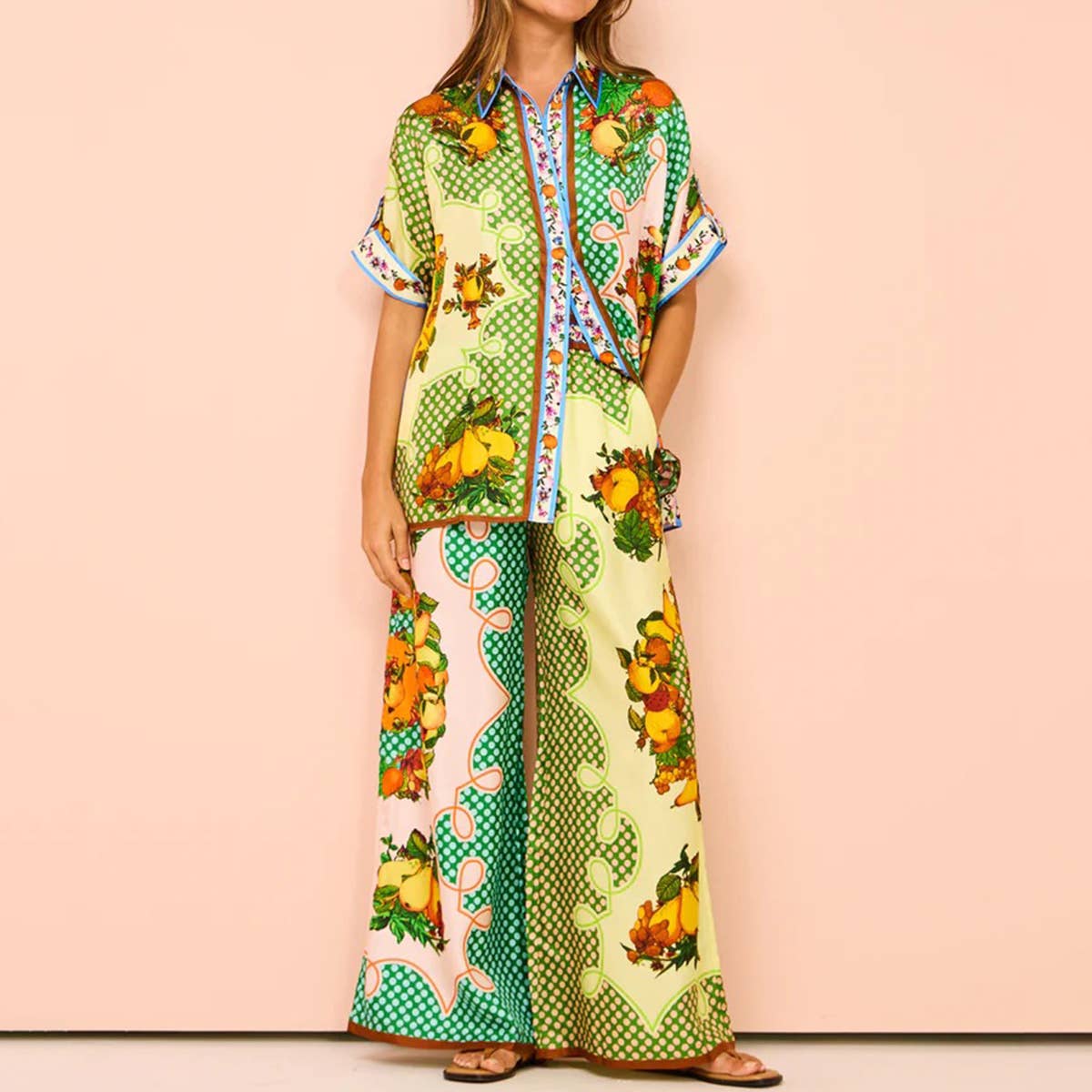 Fashion personality print loose tie rope jacket