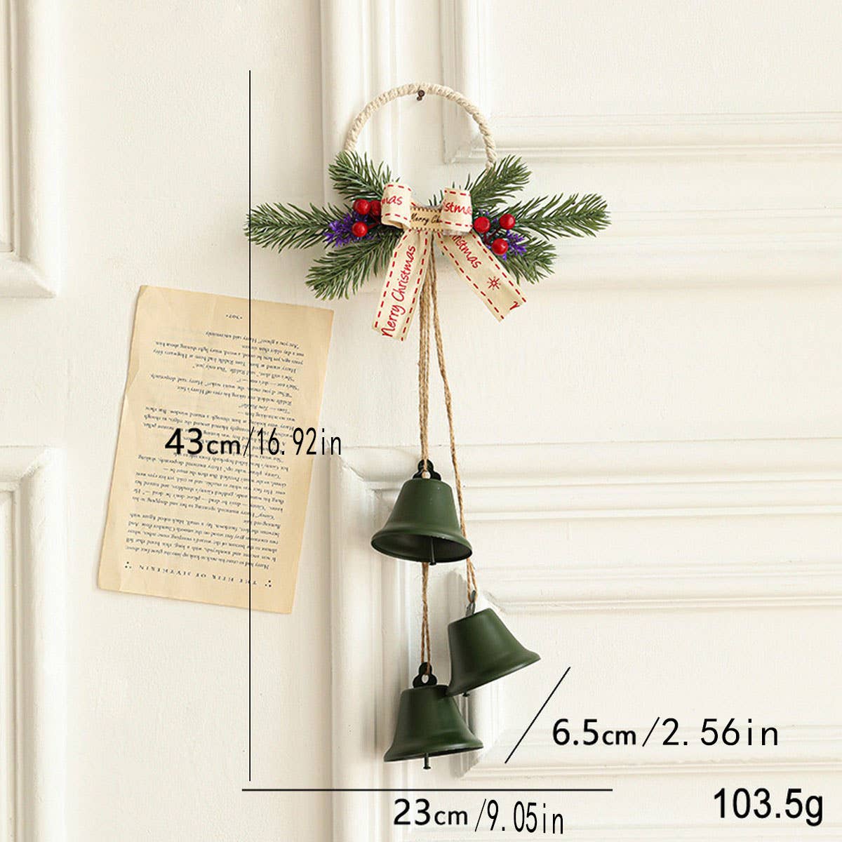 CWMM10365_CHRISTMAS BELL HANGING ORNAMENTS TREE DECORATIONS