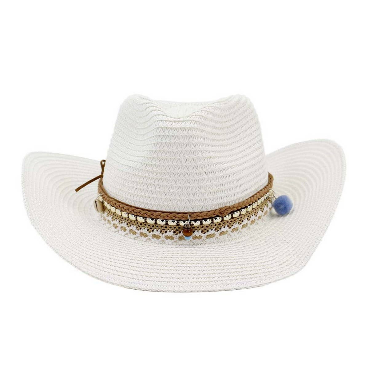 Western Cowboy Straw Hat Beach Sun Protection_CWAH1253