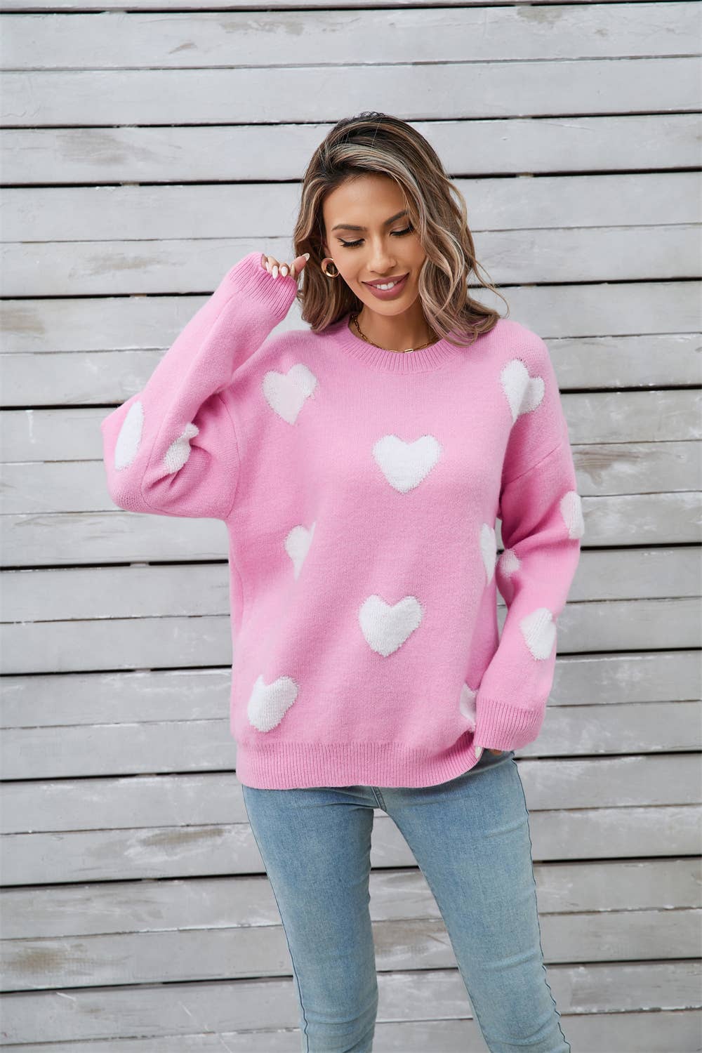 VALENTINE'S DAY LOVE LONG-SLEEVED KNIT SWEATER